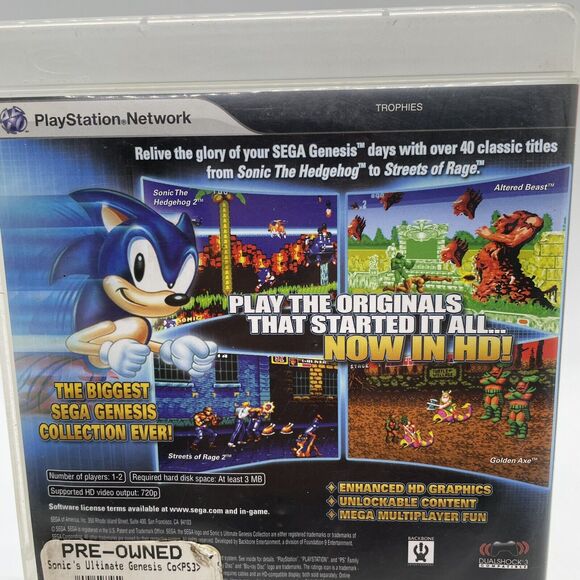 Sonic's Ultimate Genesis Collection (Sony PlayStation 3, PS3) CIB Complete - Picture 3 of 8